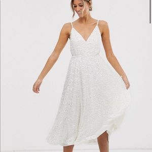 ASOS EDITION Eva embellished cami midi wedding dress - NWT